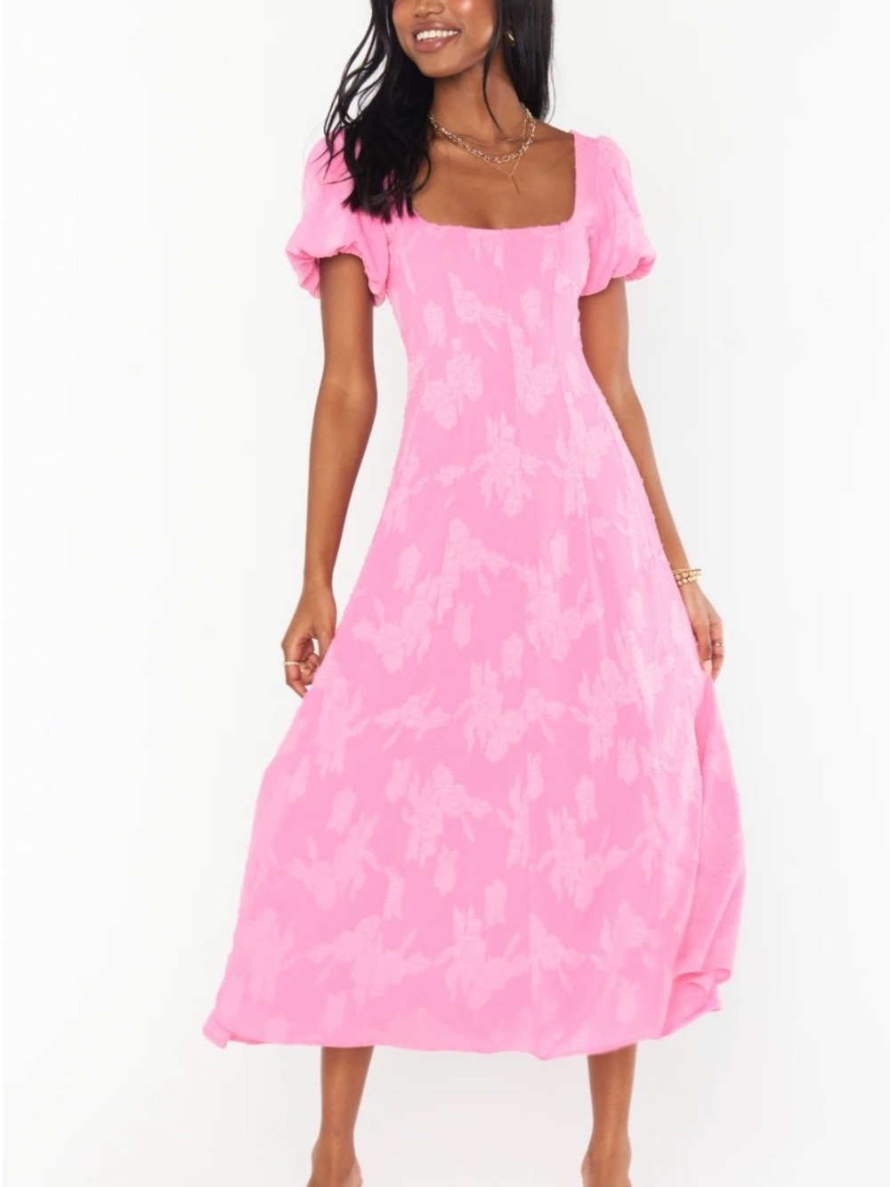 Show Me Your Mumu Mia Midi Pink Clip Floral SZ Large